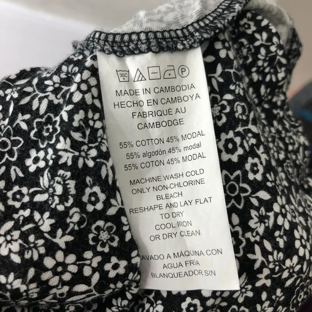 MICHAEL Michael Kors Women's Large Floral Print Scoop Neck Top Bell Sleeve Shirt